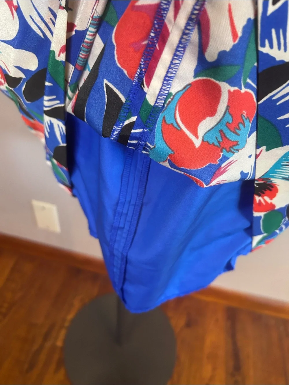 J. Crew Blue Floral Spaghetti-Strap Mini Dress
